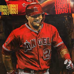 Angels present David Ortiz with Stephen Hollnad painting